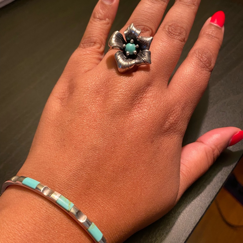 Sterling silver ring & bracelet set